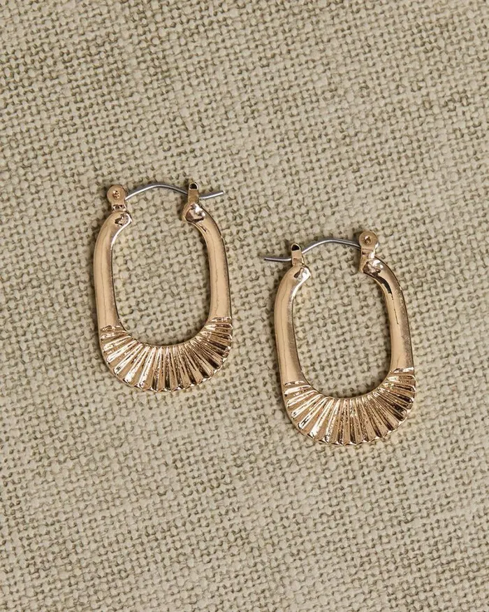 RWandCO Earrings Textured Hoops Gold 8211 Women
