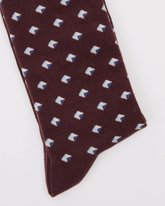 RWandCO Socks Dotted Socks Hot Chocolate 8211 Men RWandCO Socks Dotted Socks Hot Chocolate 8211 Men