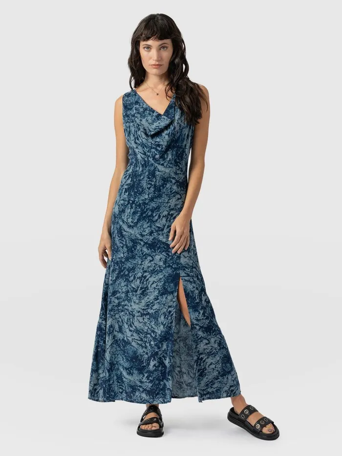 Saint And Sofia Dresses Women Faye Cowl Neck Dress 8211 Blue Marble Blue Marble Saint And Sofia Dresses Women Faye Cowl Neck Dress 8211 Blue Marble Blue Marble
