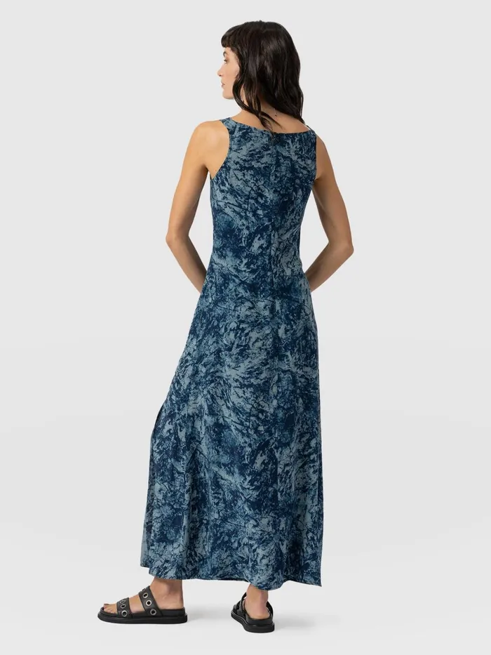 Saint And Sofia Dresses Women Faye Cowl Neck Dress 8211 Blue Marble Blue Marble