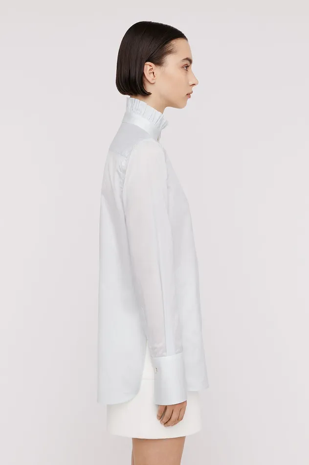Shirts Women STRIPE RUFFLE SHIRT PALEBLUE Scanlan Theodore Shirts Women STRIPE RUFFLE SHIRT PALEBLUE Scanlan Theodore