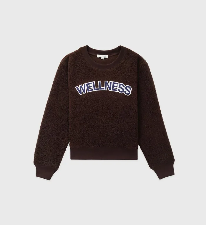 Sporty and Rich Sweatshirts Women Sherpa Wellness Crewneck 8211 Chocolate