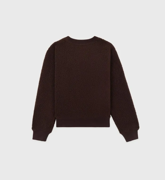 Sporty and Rich Sweatshirts Women Sherpa Wellness Crewneck 8211 Chocolate