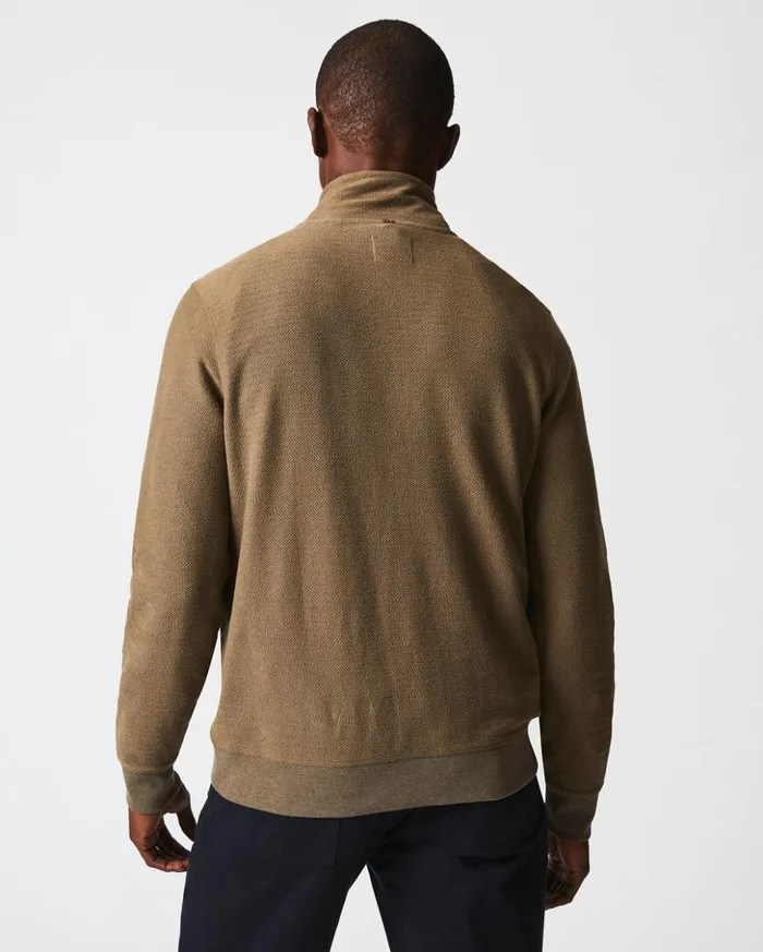 Sweaters and Sweatshirts Men Billy Reid Herringbone Half Zip Moss Green