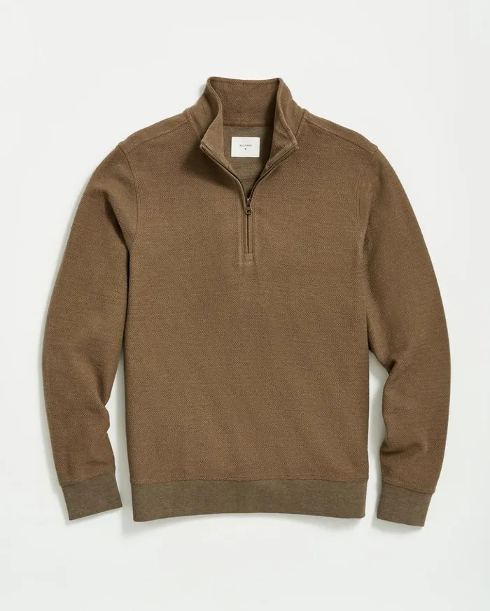 Sweaters and Sweatshirts Men Billy Reid Herringbone Half Zip Moss Green
