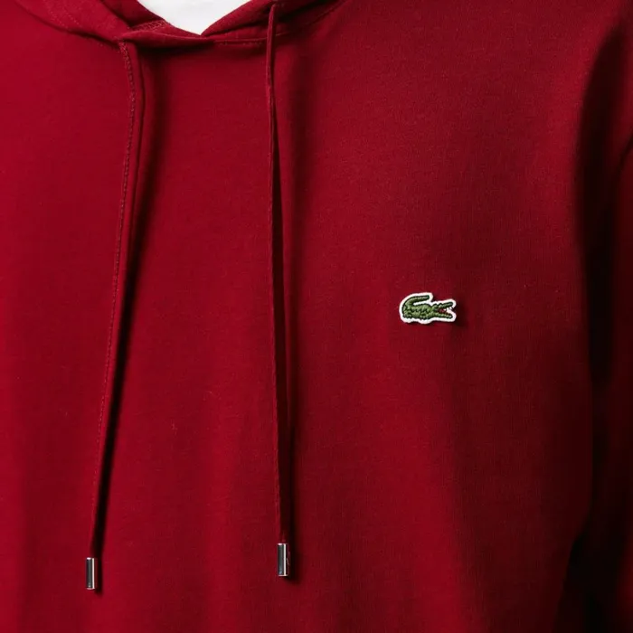 TShirts Men Lacoste Men039s Cotton Jersey Hooded TShirt Bordeaux 476