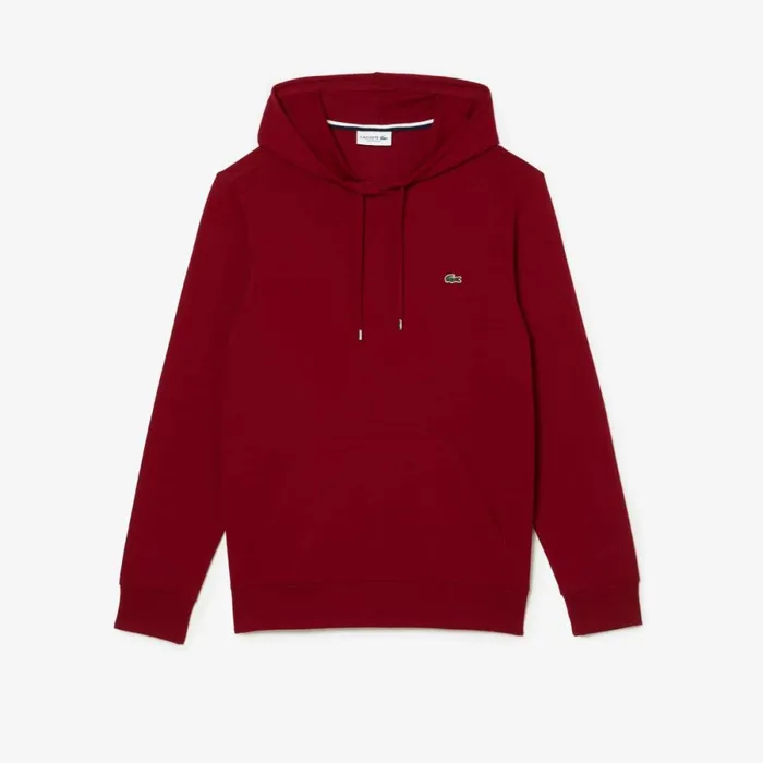 TShirts Men Lacoste Men039s Cotton Jersey Hooded TShirt Bordeaux 476