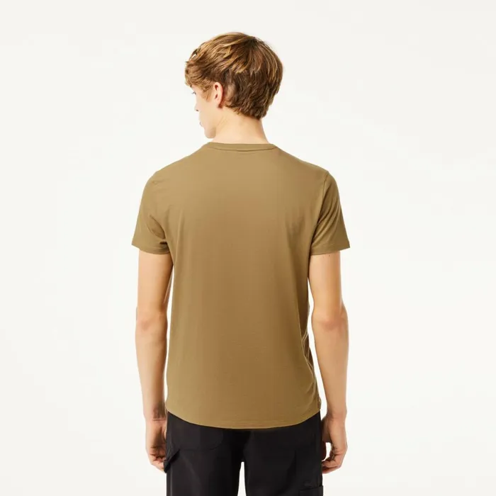 TShirts Men Lacoste Men039s Crew Neck Pima Cotton Jersey TShirt Brown Six