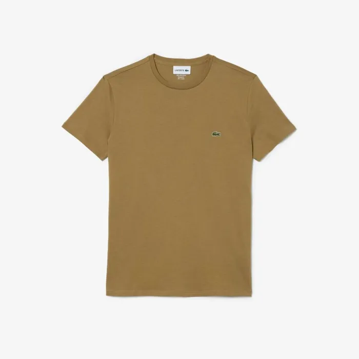 TShirts Men Lacoste Men039s Crew Neck Pima Cotton Jersey TShirt Brown Six