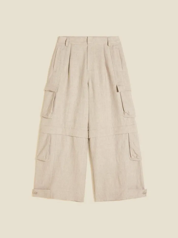 Trousers and Shorts Men Holzweiler Ebbi Linen Mix Trousers Sand