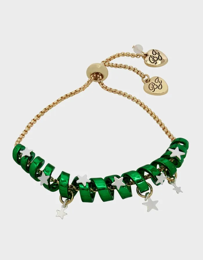 Women BETSEYS HOLIDAY COIL BRACELET GREEN Green Betsey Johnson