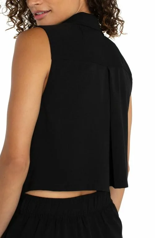 Women Dresses Liverpool Los Angeles Sleeveless Jumpsuit With Wide Leg Black