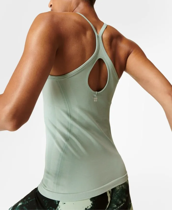 Women Elemental Seamless Workout Vest Storm Blue Sweaty Betty Vest Tops