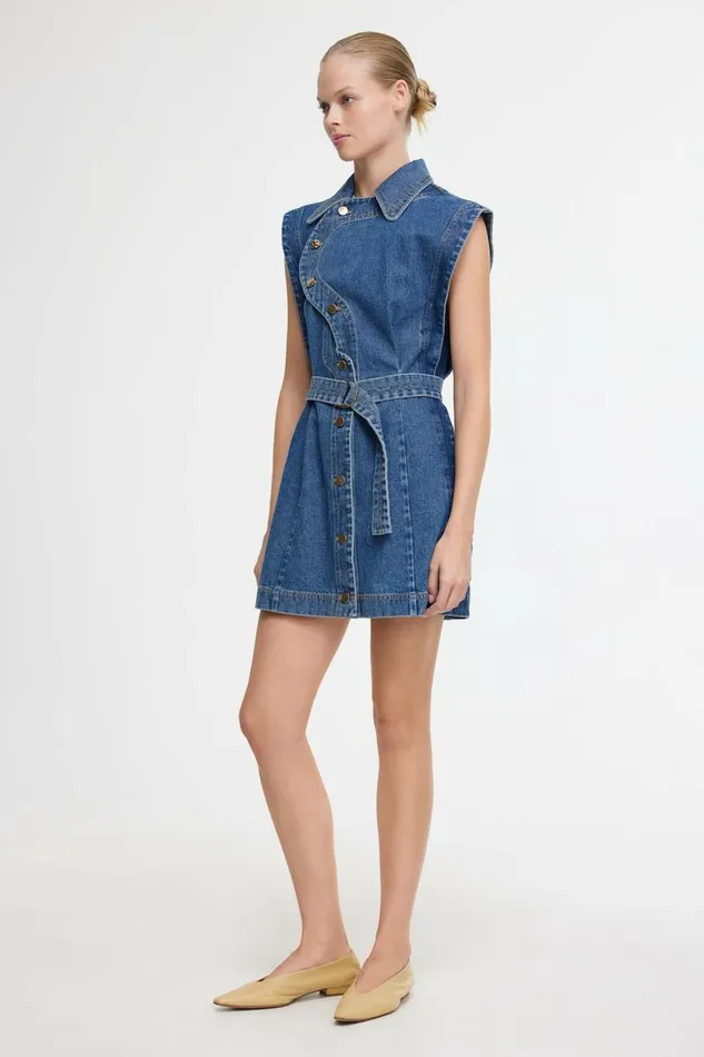 Women GLENFERN MINI DRESS Indigo Acler Denim Dresses