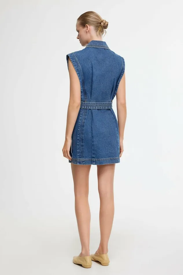 Women GLENFERN MINI DRESS Indigo Acler Denim Dresses