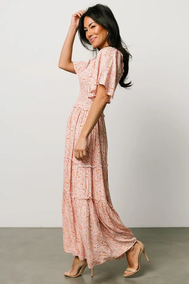 Women Maxi Dresses Baltic Born Regina Smocked Maxi Dress Coral Floral