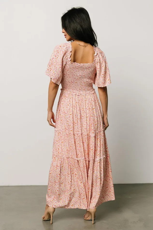 Women Maxi Dresses Baltic Born Regina Smocked Maxi Dress Coral Floral