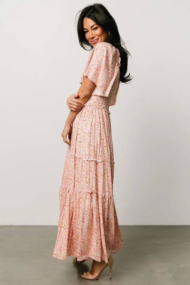 Women Maxi Dresses Baltic Born Regina Smocked Maxi Dress Coral Floral