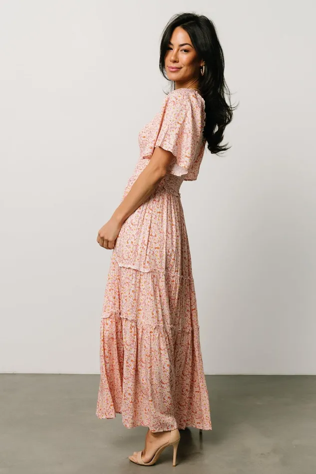 Women Maxi Dresses Baltic Born Regina Smocked Maxi Dress Coral Floral