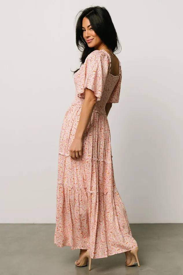 Women Maxi Dresses Baltic Born Regina Smocked Maxi Dress Coral Floral