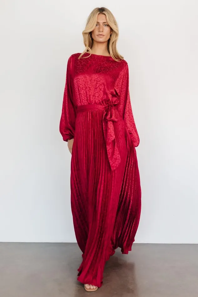 Women Mother Of The Bride Baltic Born Marva Pleated Maxi Dress Wine