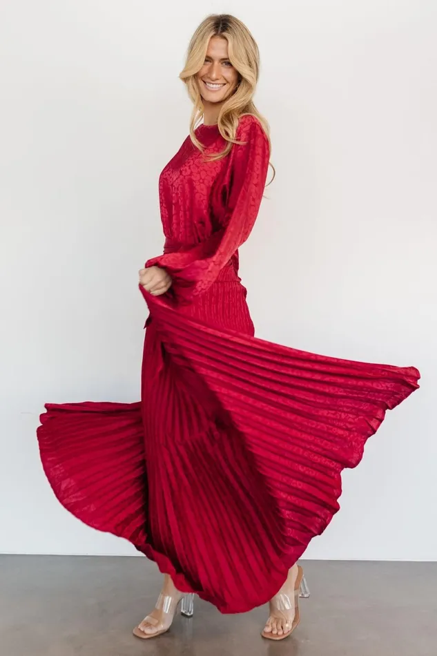 Women Mother Of The Bride Baltic Born Marva Pleated Maxi Dress Wine Women Mother Of The Bride Baltic Born Marva Pleated Maxi Dress Wine