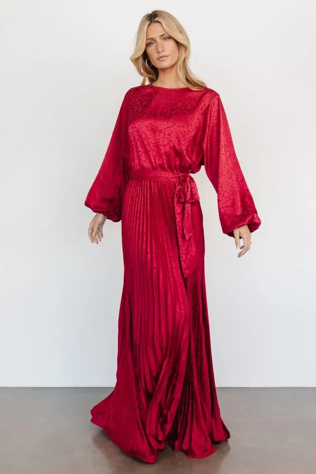 Women Mother Of The Bride Baltic Born Marva Pleated Maxi Dress Wine Women Mother Of The Bride Baltic Born Marva Pleated Maxi Dress Wine