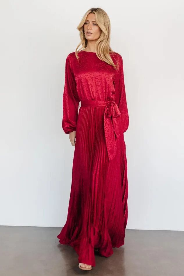 Women Mother Of The Bride Baltic Born Marva Pleated Maxi Dress Wine Women Mother Of The Bride Baltic Born Marva Pleated Maxi Dress Wine