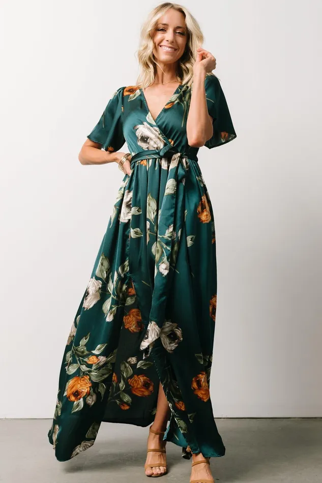 Women Mother Of The Bride Baltic Born Sicily Satin Maxi Dress Deep Topaz Floral Women Mother Of The Bride Baltic Born Sicily Satin Maxi Dress Deep Topaz Floral