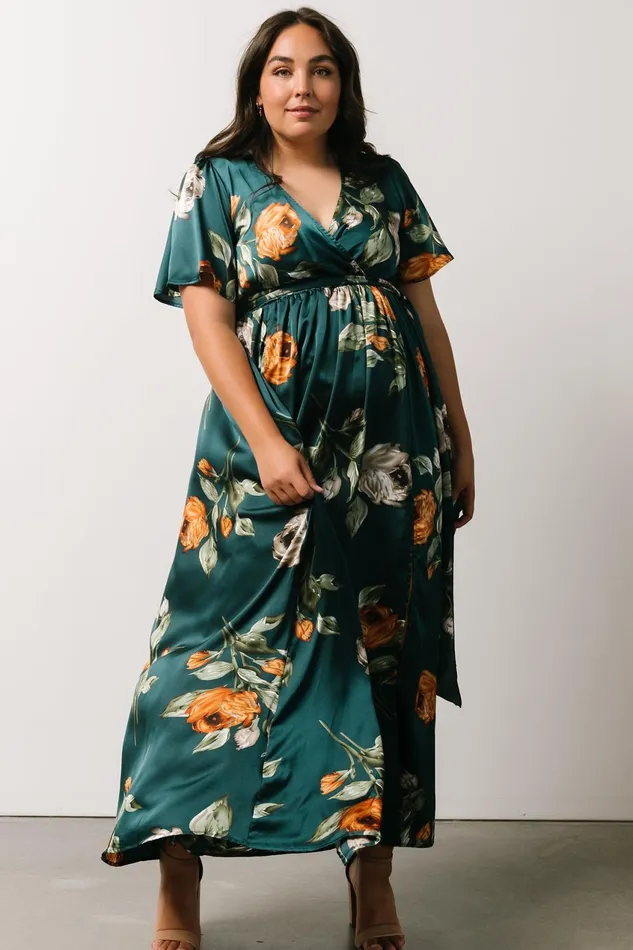 Women Mother Of The Bride Baltic Born Sicily Satin Maxi Dress Deep Topaz Floral Women Mother Of The Bride Baltic Born Sicily Satin Maxi Dress Deep Topaz Floral