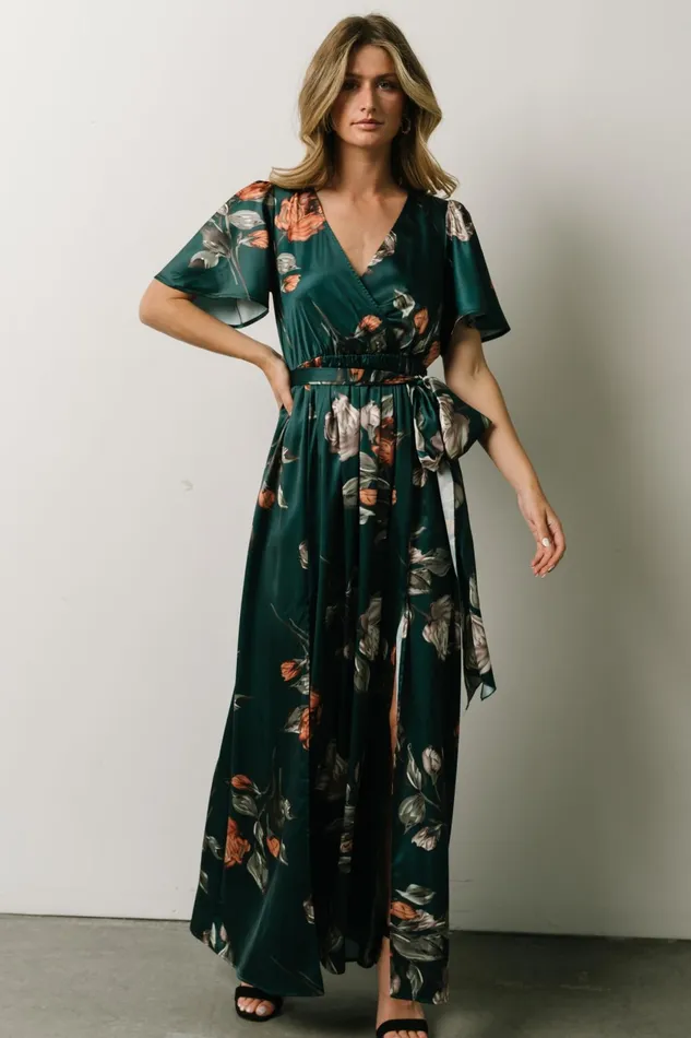 Women Mother Of The Bride Baltic Born Sicily Satin Maxi Dress Deep Topaz Floral Women Mother Of The Bride Baltic Born Sicily Satin Maxi Dress Deep Topaz Floral