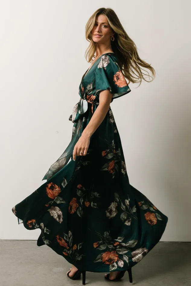 Women Mother Of The Bride Baltic Born Sicily Satin Maxi Dress Deep Topaz Floral Women Mother Of The Bride Baltic Born Sicily Satin Maxi Dress Deep Topaz Floral