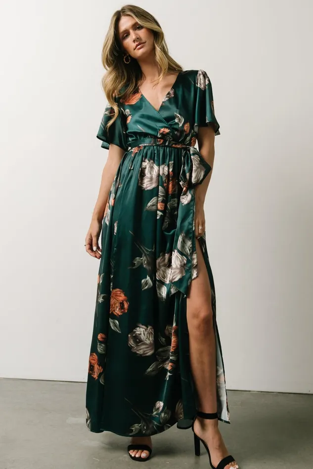 Women Mother Of The Bride Baltic Born Sicily Satin Maxi Dress Deep Topaz Floral Women Mother Of The Bride Baltic Born Sicily Satin Maxi Dress Deep Topaz Floral