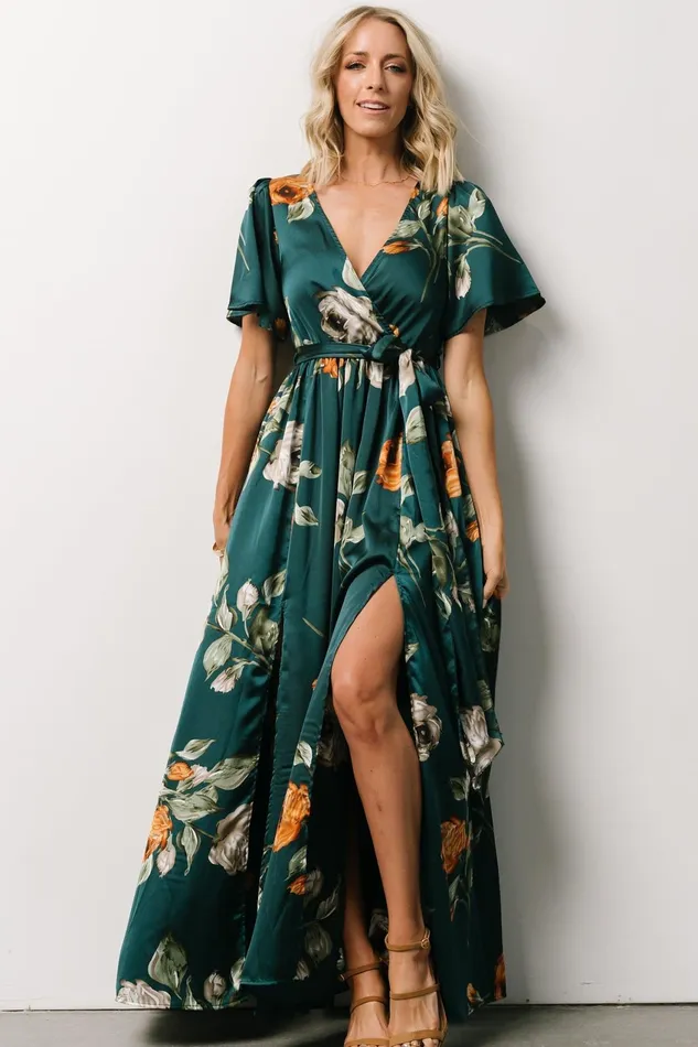 Women Mother Of The Bride Baltic Born Sicily Satin Maxi Dress Deep Topaz Floral Women Mother Of The Bride Baltic Born Sicily Satin Maxi Dress Deep Topaz Floral
