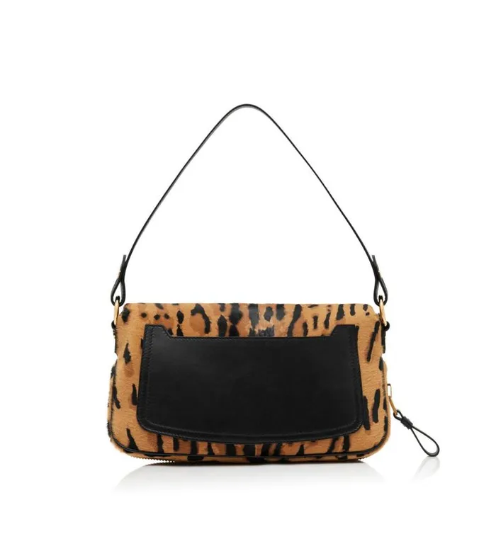 Women Shoulder Bags Tom Ford Calf Hair Jennifer Shoulder Bag Blackbeige Black Women Shoulder Bags Tom Ford Calf Hair Jennifer Shoulder Bag Blackbeige Black