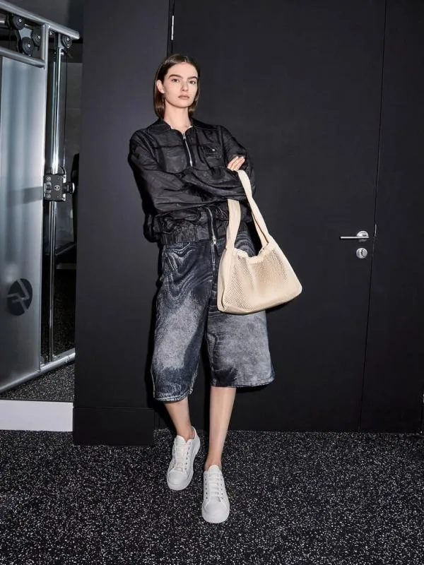 Women Terra Mesh and Nylon Shoulder Bag 8211 Oat CHARLES and KEITH Slouchy Bags