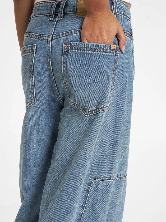 Womens Ronnie Jean Weathered Blue Thrills Mid Rise Jeans