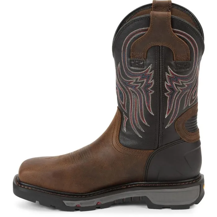 Work Men Justin Boots Tanker 11034 Steel Toe Work Boot Brown