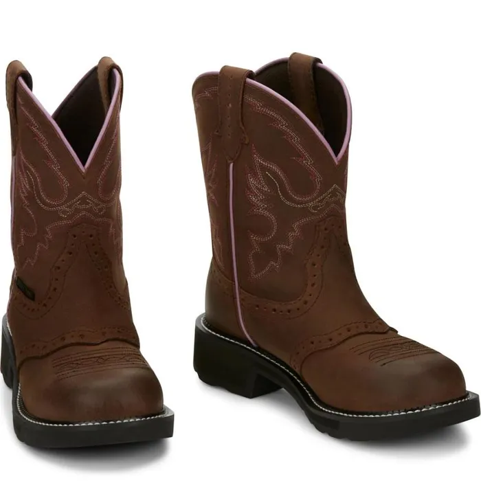 Work Women Justin Boots Wanette 8034 Steel Toe Waterproof Work Boot Aged Bark 040brown041