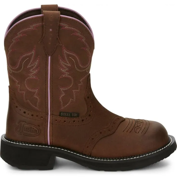 Work Women Justin Boots Wanette 8034 Steel Toe Waterproof Work Boot Aged Bark 040brown041