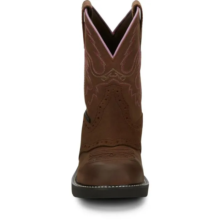 Work Women Justin Boots Wanette 8034 Steel Toe Waterproof Work Boot Aged Bark 040brown041