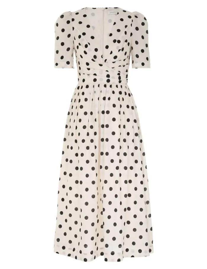 Zimmermann Dresses V Neck Midi Dress Creamblack Dot 8211 Women