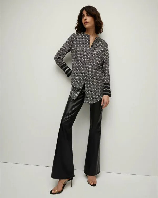 Acacia VLogo Shirt Blackandoffwhite Women Veronica Beard Tops