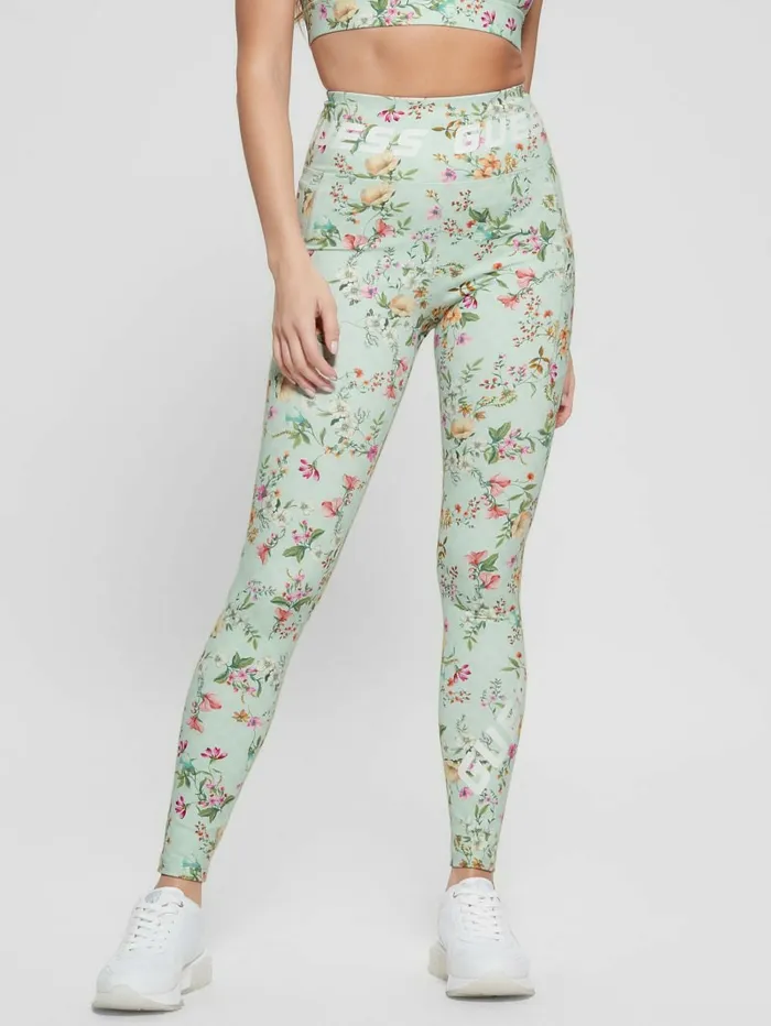 Activewear Eco Davina Printed Leggings Acqua Field Flower 8211 GUESS Women