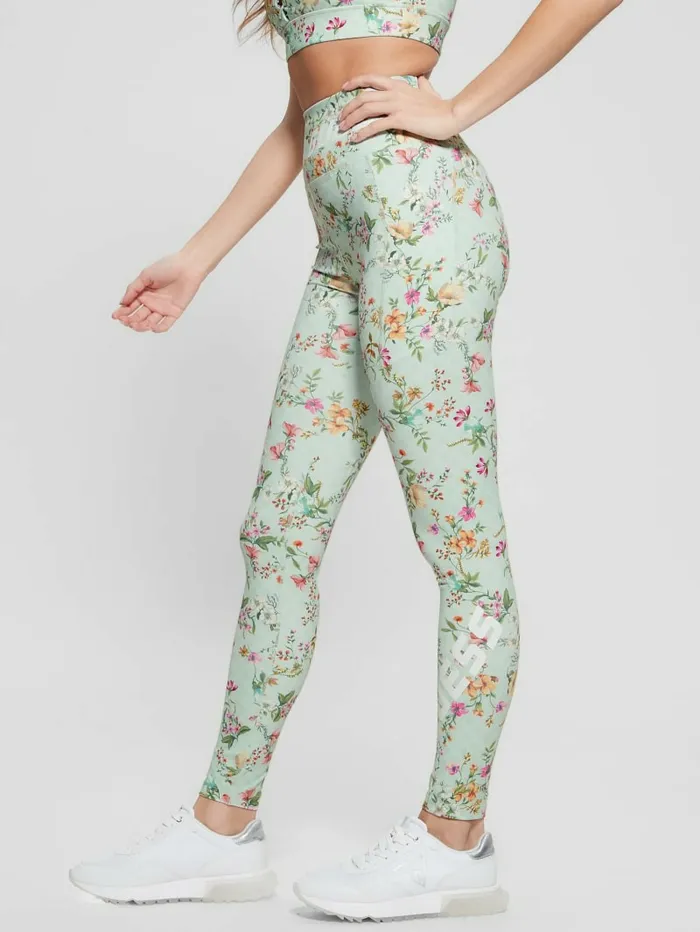 Activewear Eco Davina Printed Leggings Acqua Field Flower 8211 GUESS Women Activewear Eco Davina Printed Leggings Acqua Field Flower 8211 GUESS Women