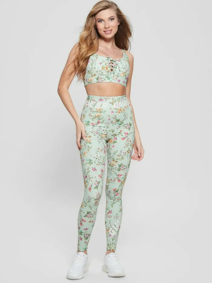 Activewear Eco Davina Printed Leggings Acqua Field Flower 8211 GUESS Women Activewear Eco Davina Printed Leggings Acqua Field Flower 8211 GUESS Women