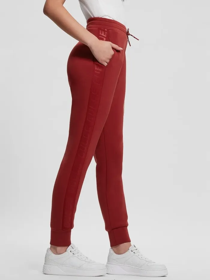 Activewear GUESS Women Eco Allie Scuba Active Pants Red Noir Activewear GUESS Women Eco Allie Scuba Active Pants Red Noir