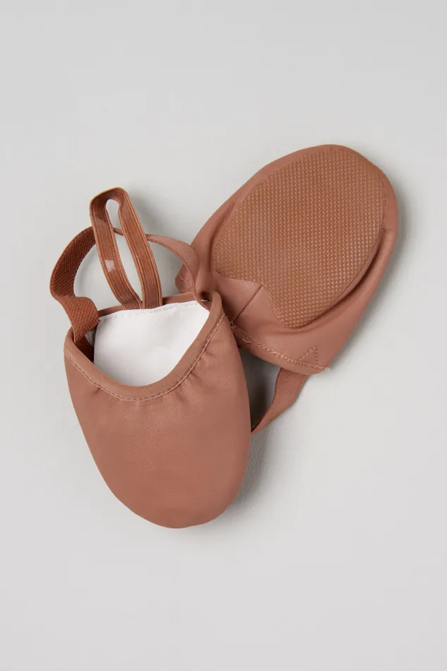 Adult Bloch Adult Revolve Half Sole Shoes Coffee Leather Tonal Footwear