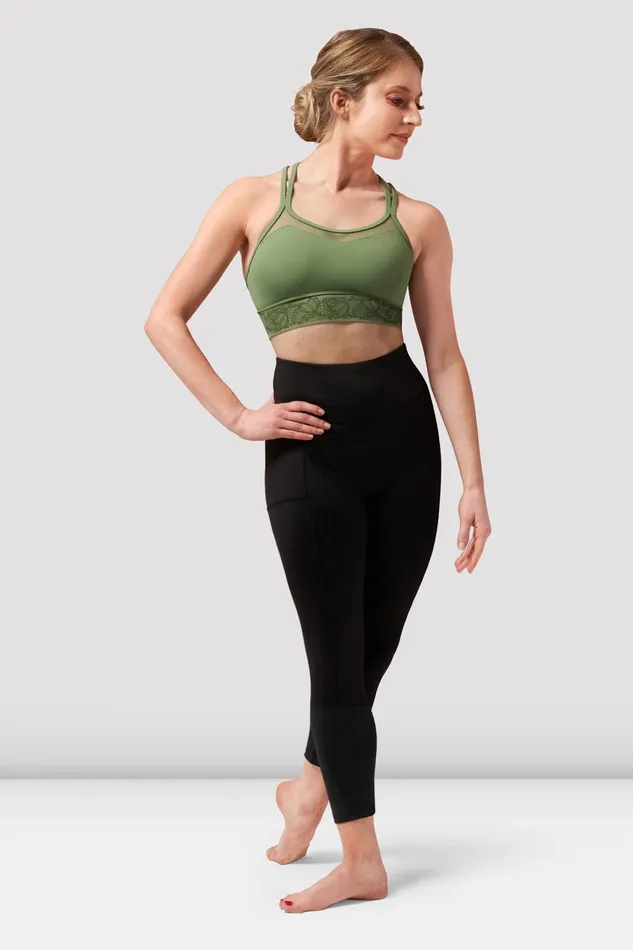 Adult Bloch Ladies Demi Scoop Neck Crop Top Sage Separates