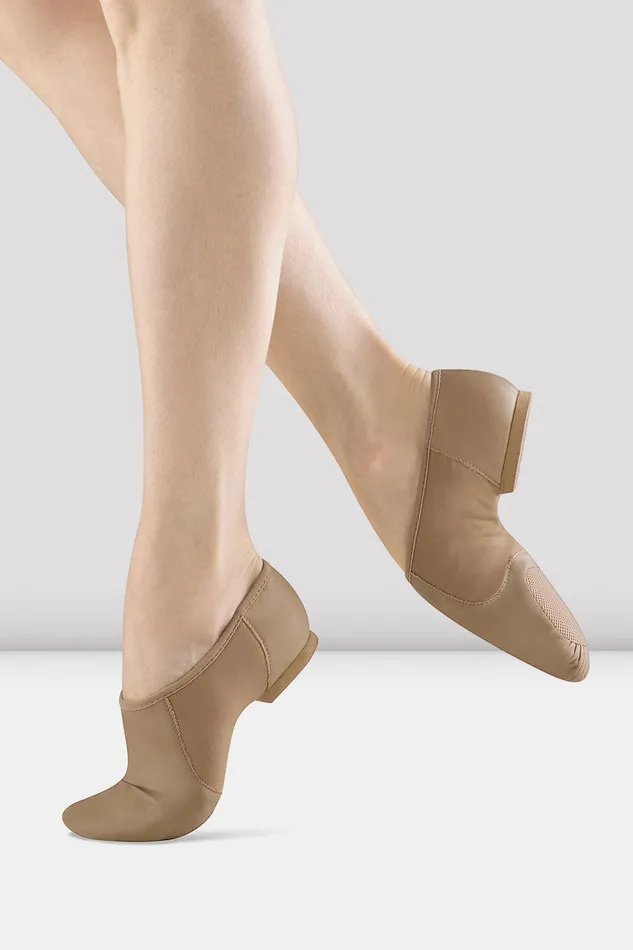Adult Ladies NeoFlex Slip On Leather Jazz Shoes Tan Leather Jazz Bloch